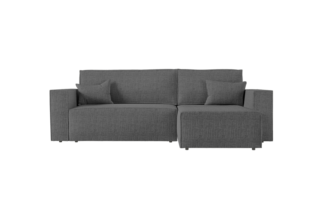 CLARISSE - Canapé d'angle convertible réversible avec coffre en tissu texturé 3D