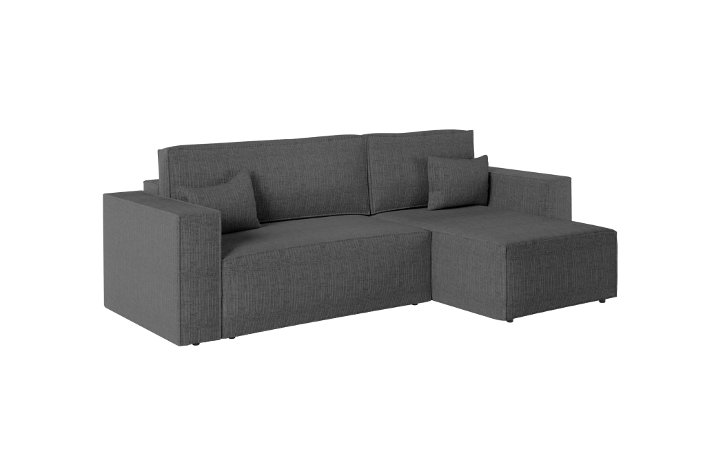 CLARISSE - Canapé d'angle convertible réversible avec coffre en tissu texturé 3D