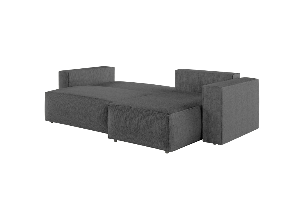 CLARISSE - Canapé d'angle convertible réversible avec coffre en tissu texturé 3D