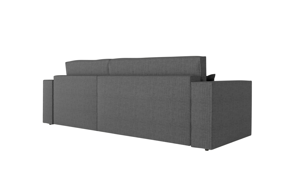 CLARISSE - Canapé d'angle convertible réversible avec coffre en tissu texturé 3D