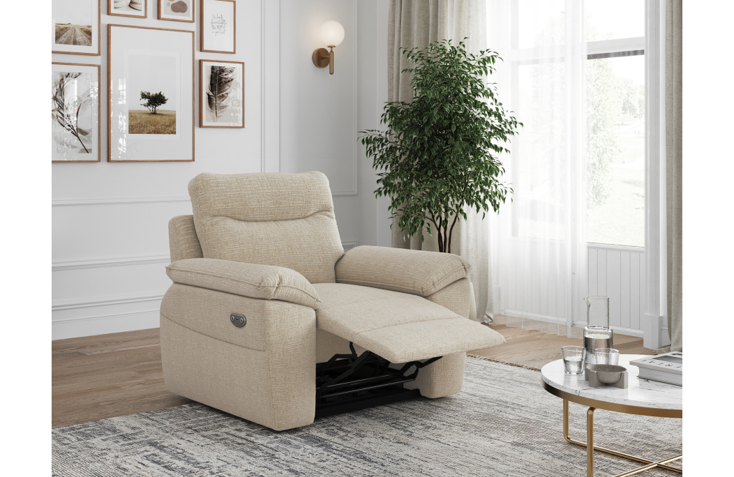 Fauteuil de relaxation électrique ROSS en tissu texturé 3D