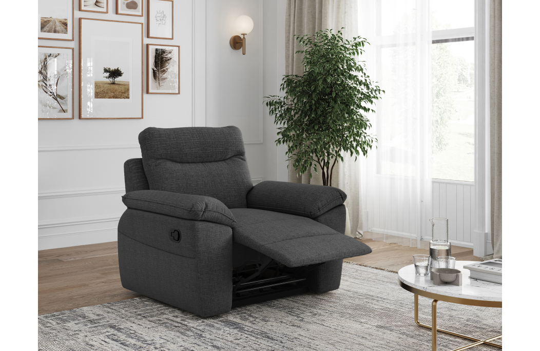 Fauteuil de relaxation manuel ROSS en tissu texturé 3D