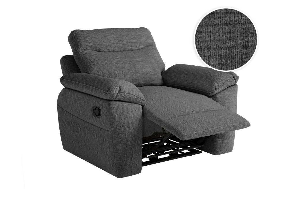Fauteuil de relaxation manuel ROSS en tissu texturé 3D