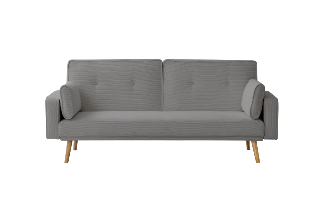 Canapé droit scandinave ELGA convertible 3 places en velours côtelé