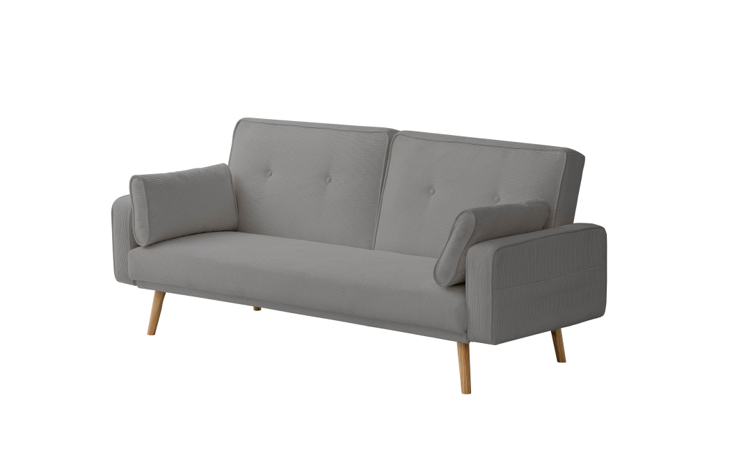 Canapé droit scandinave ELGA convertible 3 places en velours côtelé