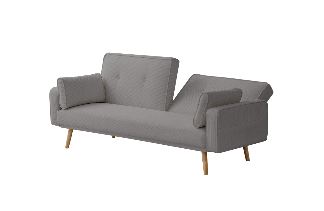 Canapé droit scandinave ELGA convertible 3 places en velours côtelé