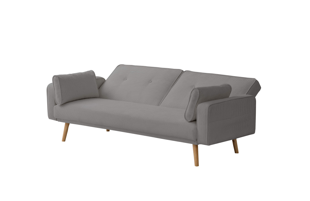 Canapé droit scandinave ELGA convertible 3 places en velours côtelé