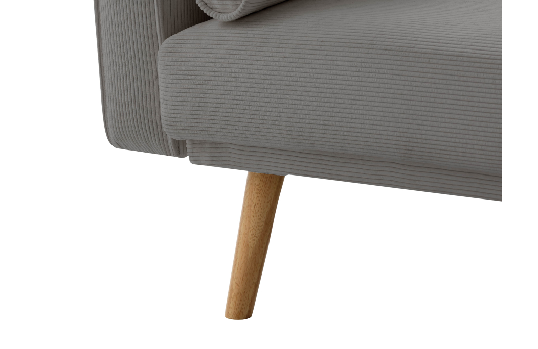 Canapé droit scandinave ELGA convertible 3 places en velours côtelé
