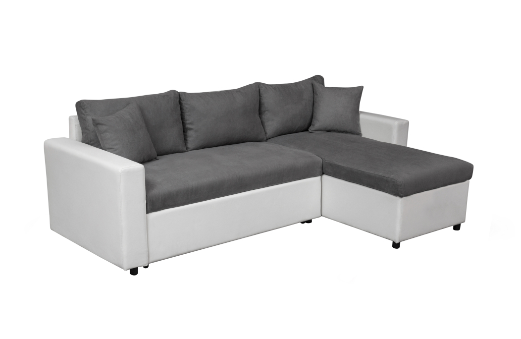 Canapé d'Angle MARIA Réversible et Convertible avec Coffre en simili et microfibre
