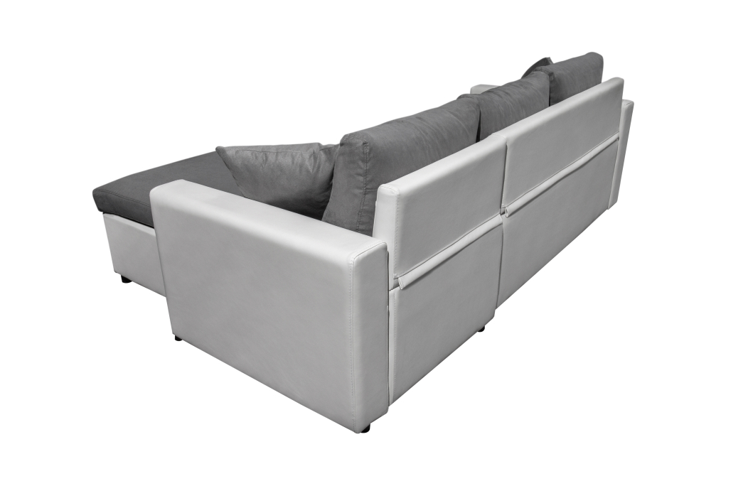 Canapé d'Angle MARIA Réversible et Convertible avec Coffre en simili et microfibre