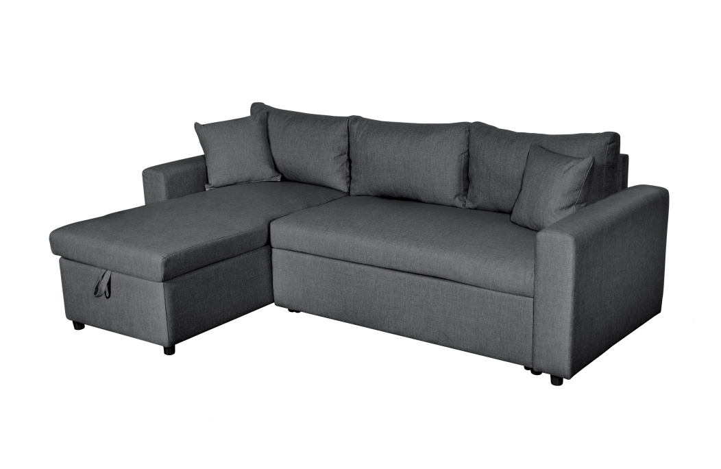 Canapé d'Angle MARIA Réversible et Convertible avec Coffre en tissu