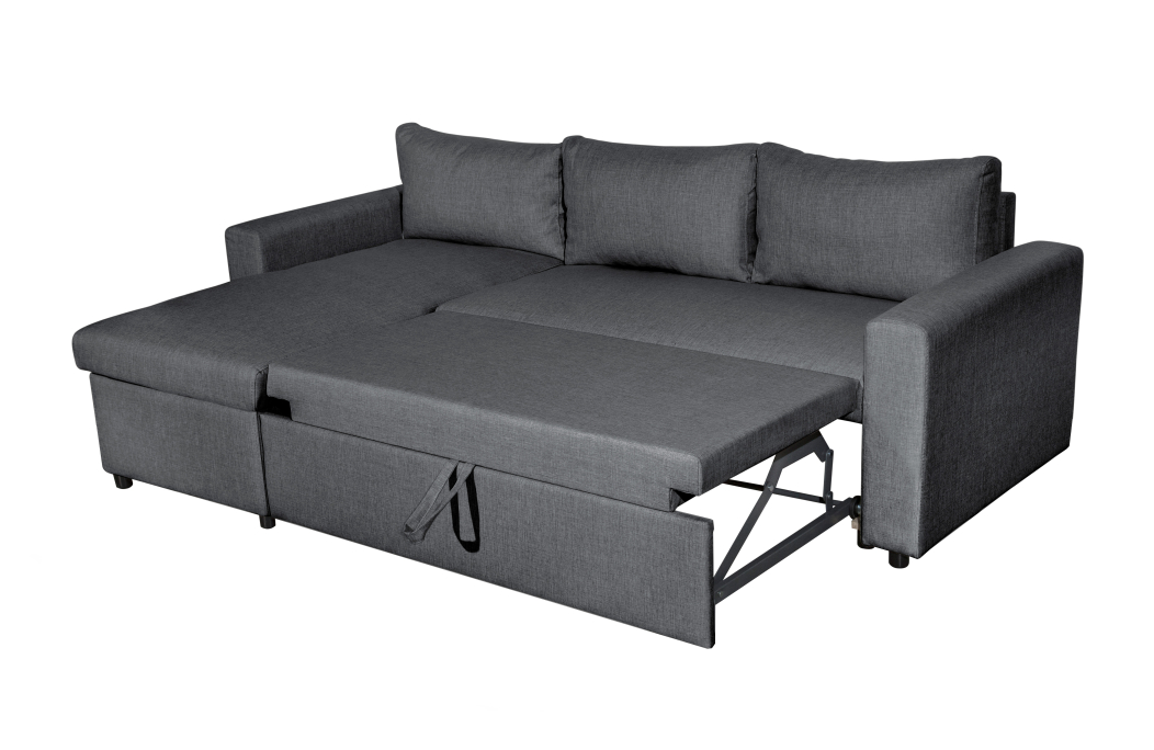 Canapé d'Angle MARIA Réversible et Convertible avec Coffre en tissu