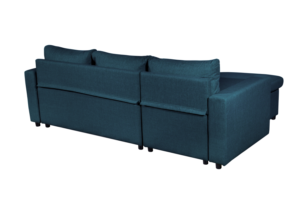 Canapé d'Angle MARIA Réversible et Convertible avec Coffre en tissu