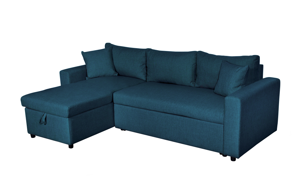 Canapé d'Angle MARIA Réversible et Convertible avec Coffre en tissu