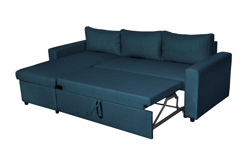 Canapé d'Angle MARIA Réversible et Convertible avec Coffre en tissu