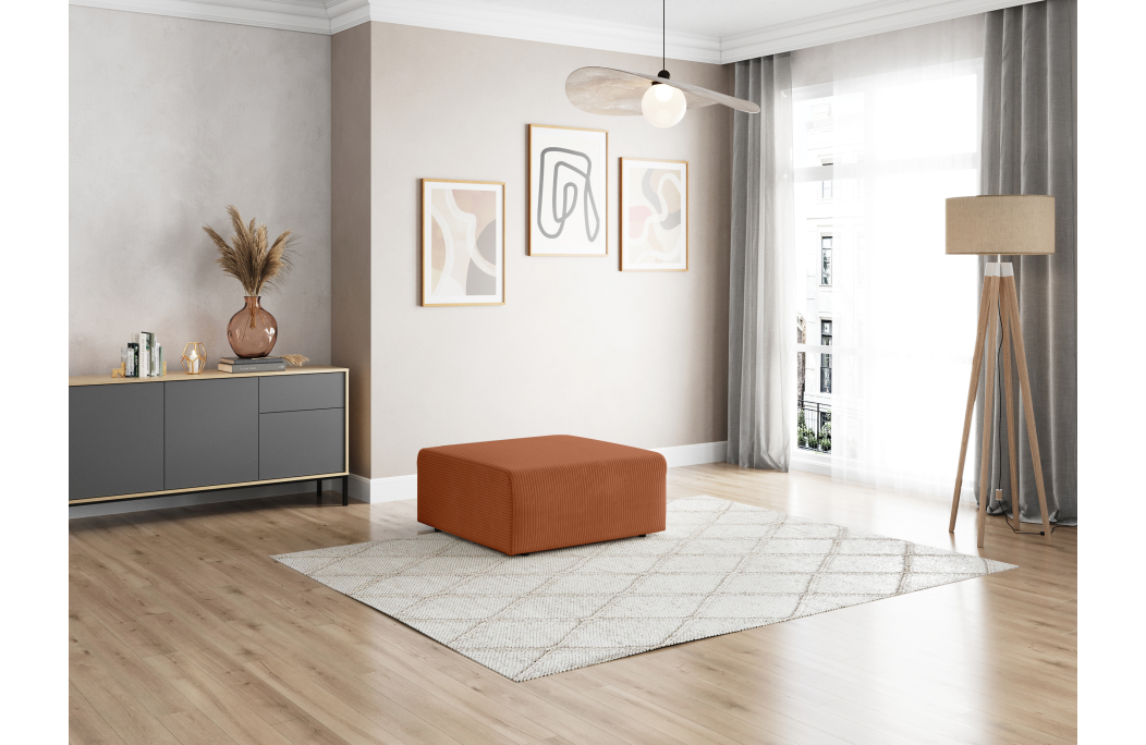 Pouf ROMANE en velours côtelé