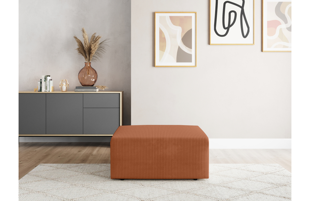 Pouf ROMANE en velours côtelé
