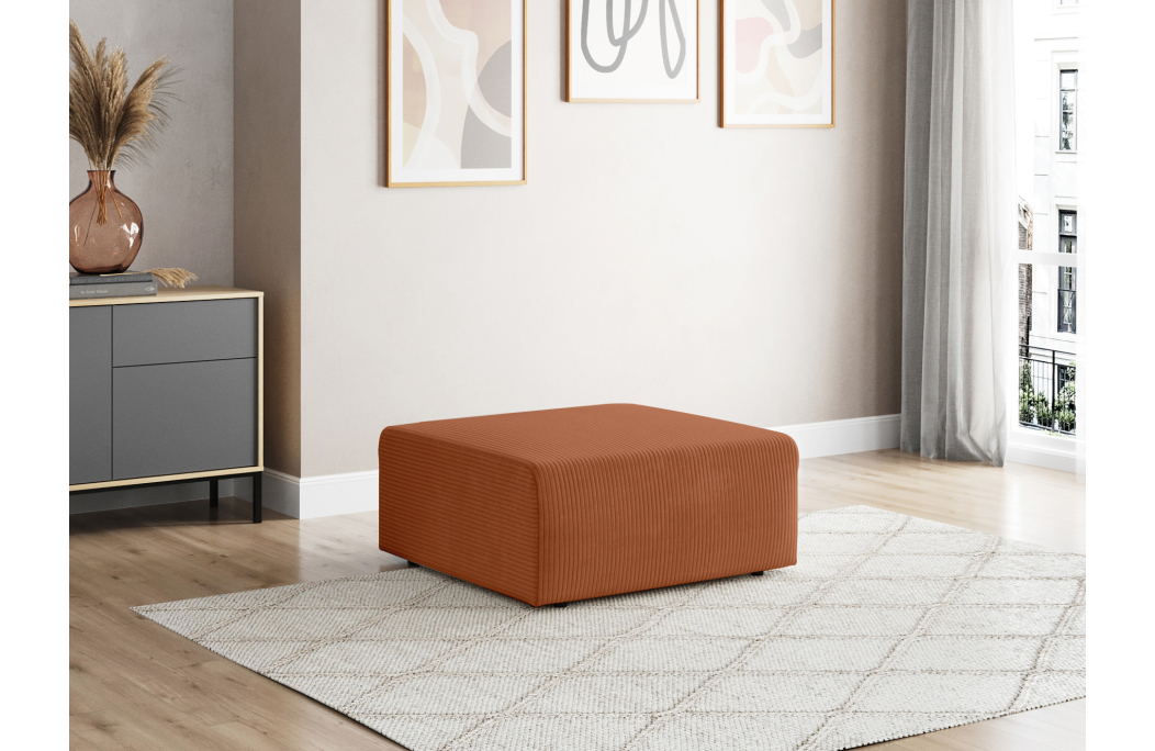 Pouf ROMANE en velours côtelé