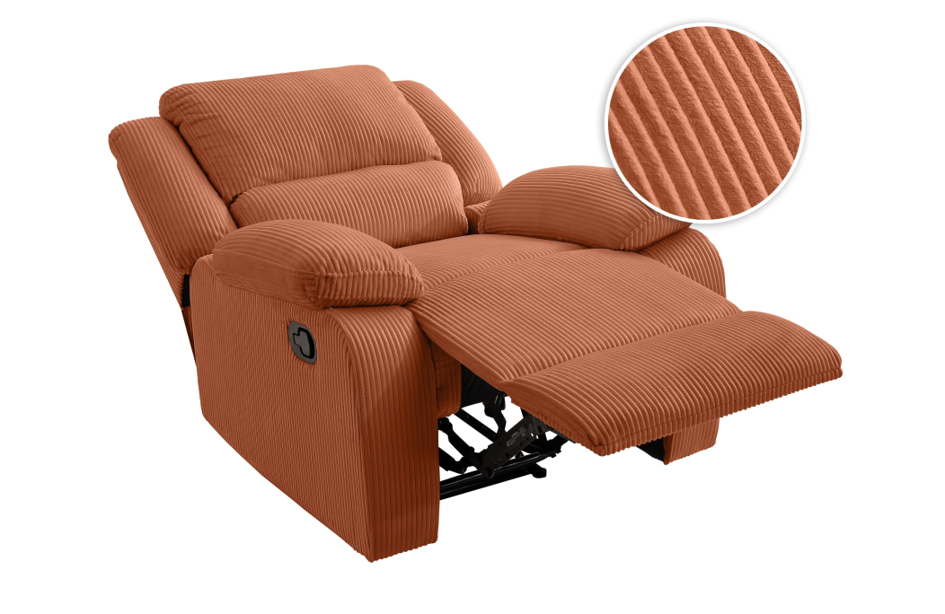 RELAXXO - Fauteuil de relaxation LEO en velours côtelé