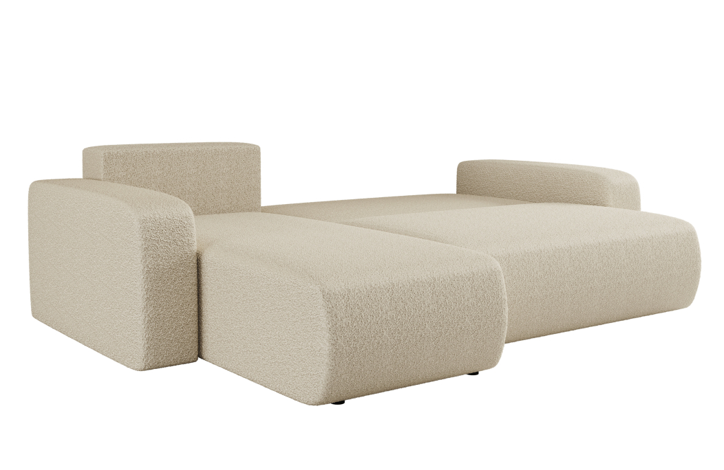 Canapé ALYA d'angle réversible et convertible 4 places en tissu bouclette