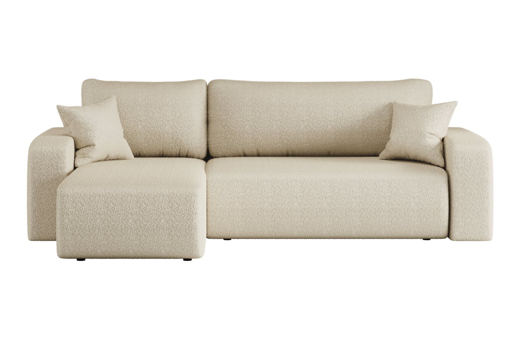 Canapé ALYA d'angle réversible et convertible 4 places en tissu bouclette