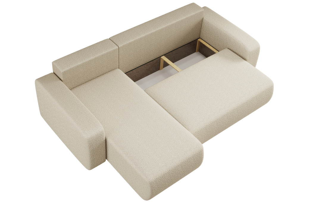 Canapé ALYA d'angle réversible et convertible 4 places en tissu bouclette