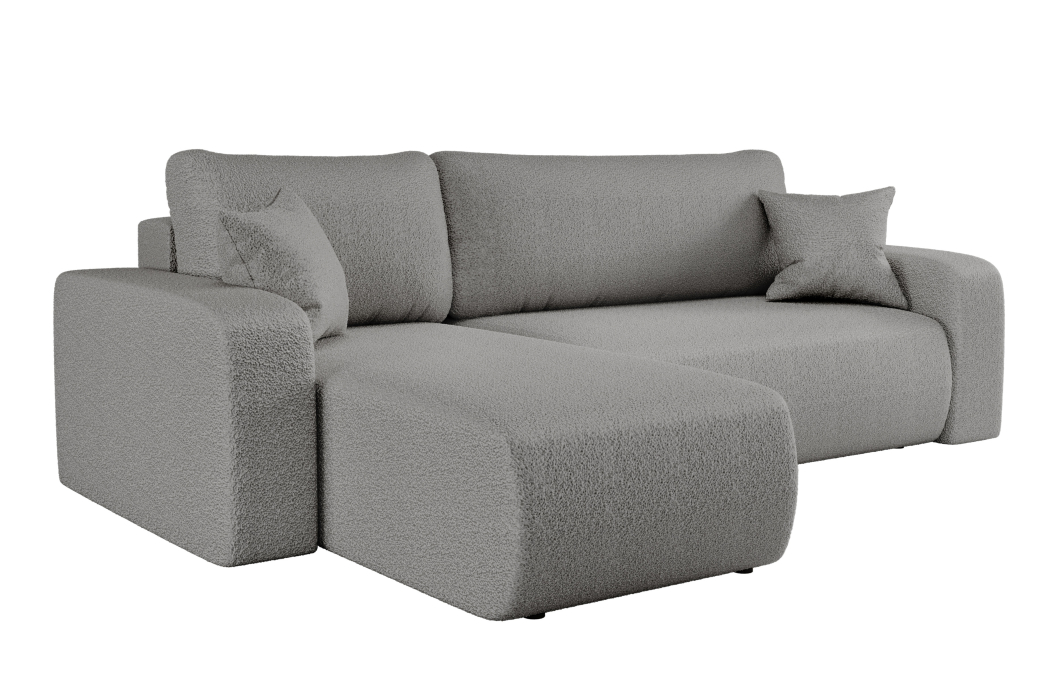 Canapé ALYA d'angle réversible et convertible 4 places en tissu bouclette