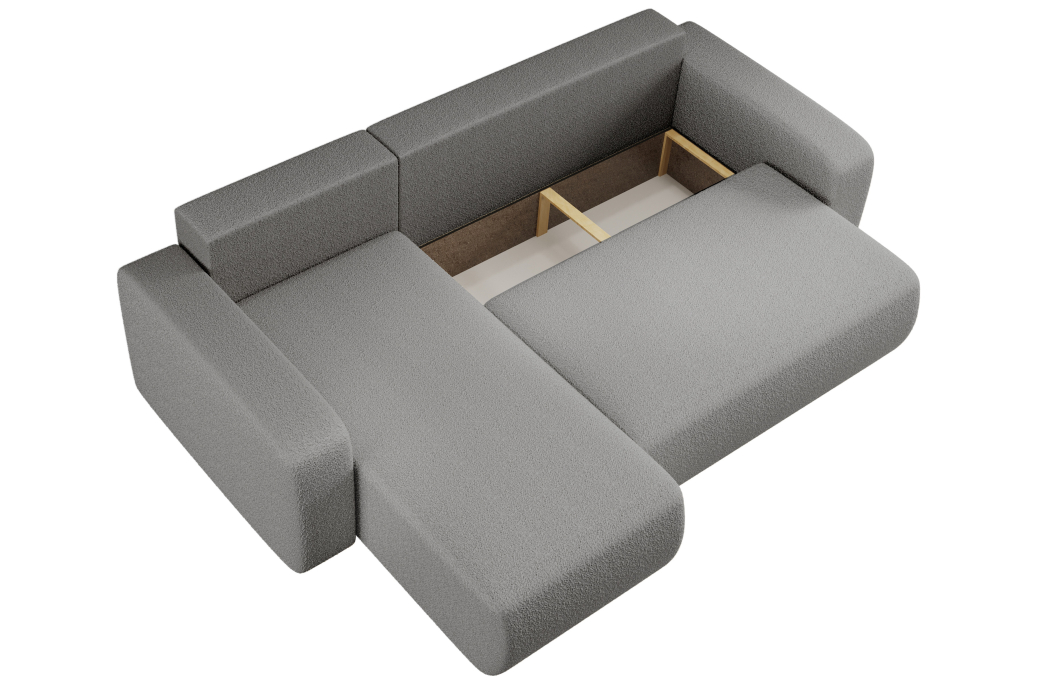 Canapé ALYA d'angle réversible et convertible 4 places en tissu bouclette