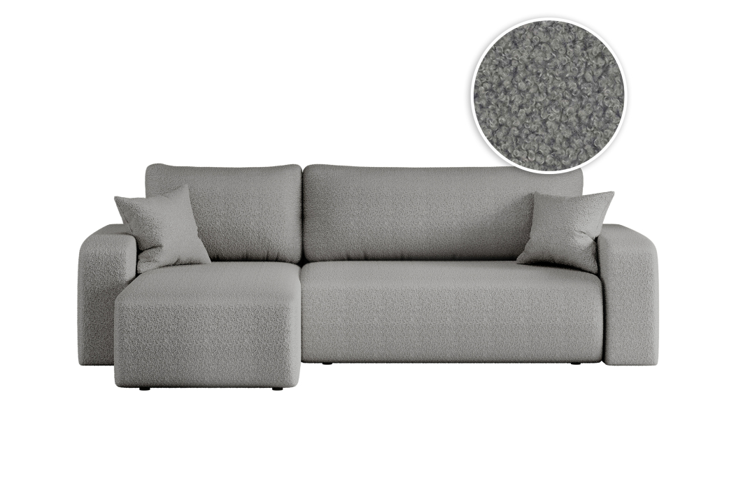 Canapé ALYA d'angle réversible et convertible 4 places en tissu bouclette