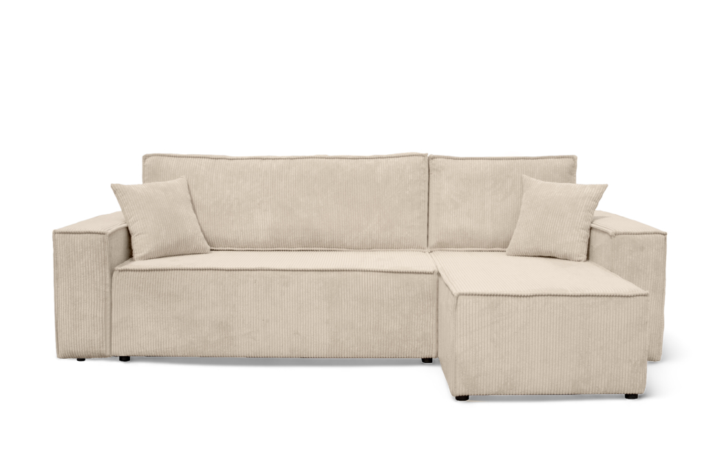 Canapé FARAH d'angle convertible et réversible 4 places en velours côtelé