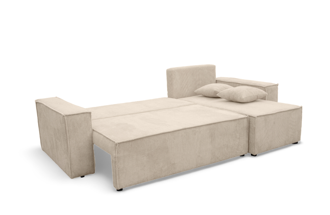 Canapé FARAH d'angle convertible et réversible 4 places en velours côtelé