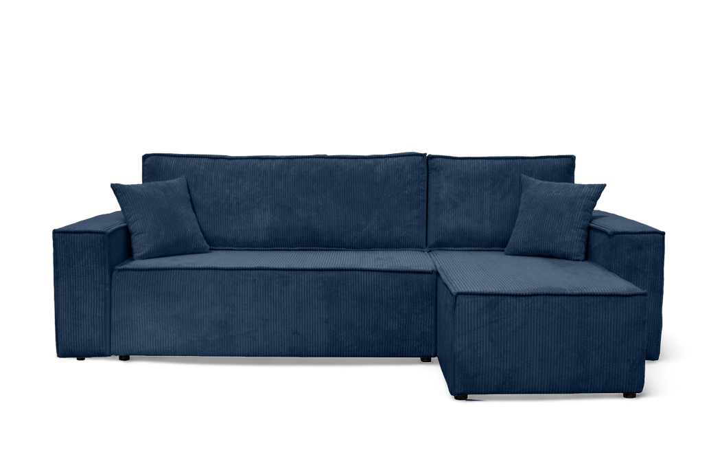Canapé FARAH d'angle convertible et réversible 4 places en velours côtelé