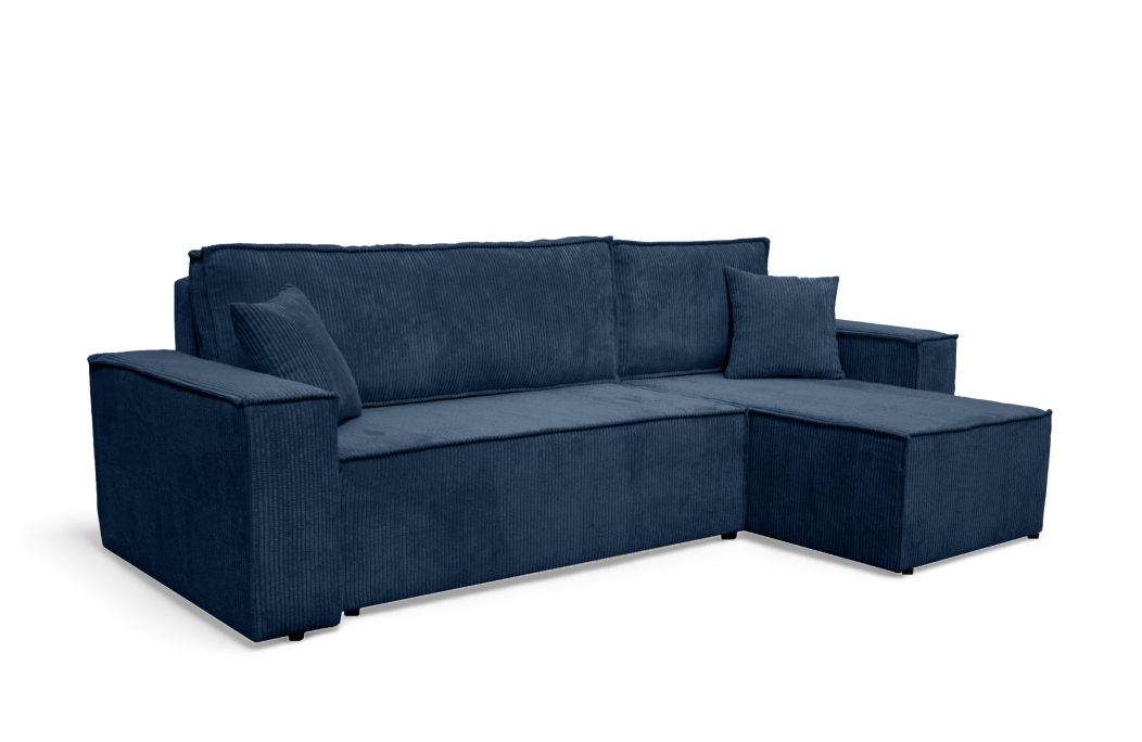 Canapé FARAH d'angle convertible et réversible 4 places en velours côtelé