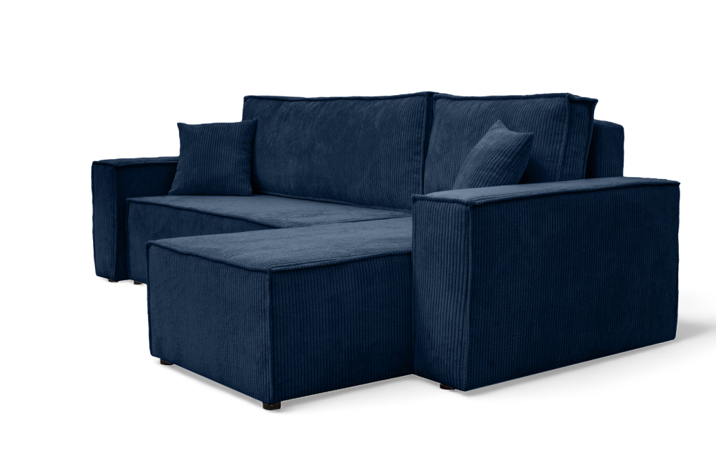 Canapé FARAH d'angle convertible et réversible 4 places en velours côtelé
