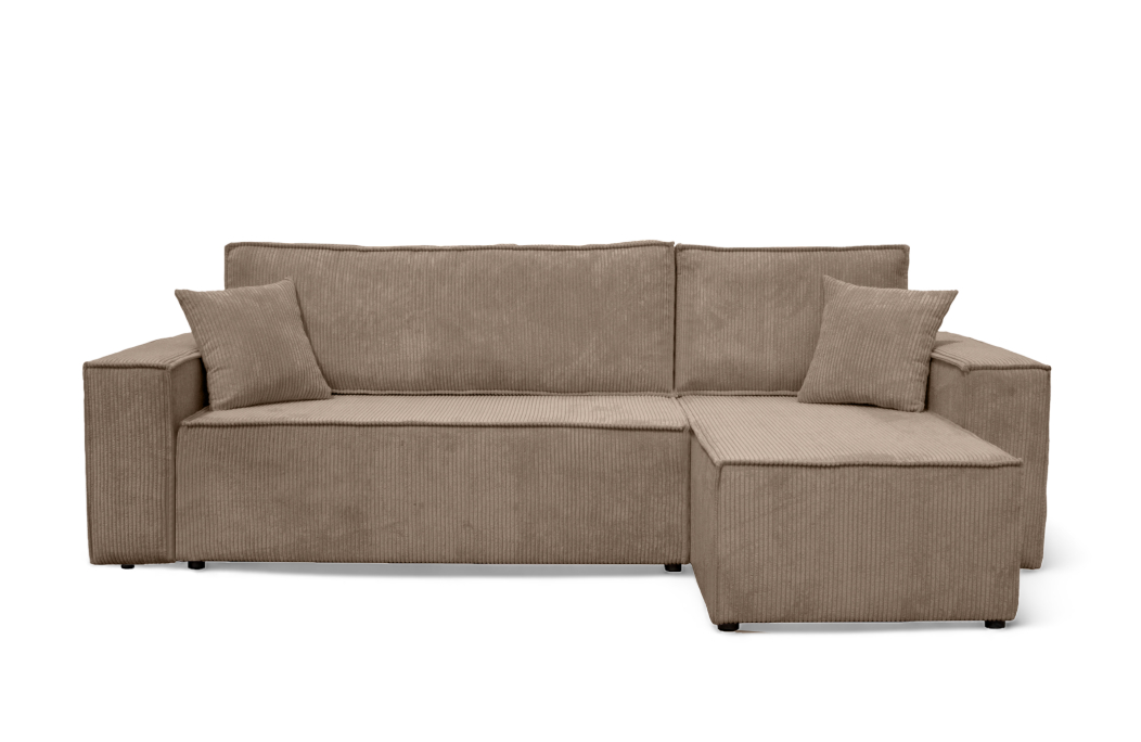 Canapé FARAH d'angle convertible et réversible 4 places en velours côtelé