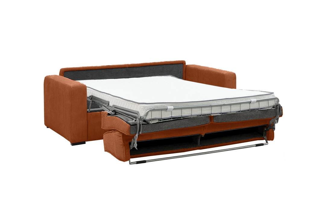 Canapé convertible express 3 places ESIO couchage quotidien en velours côtelé