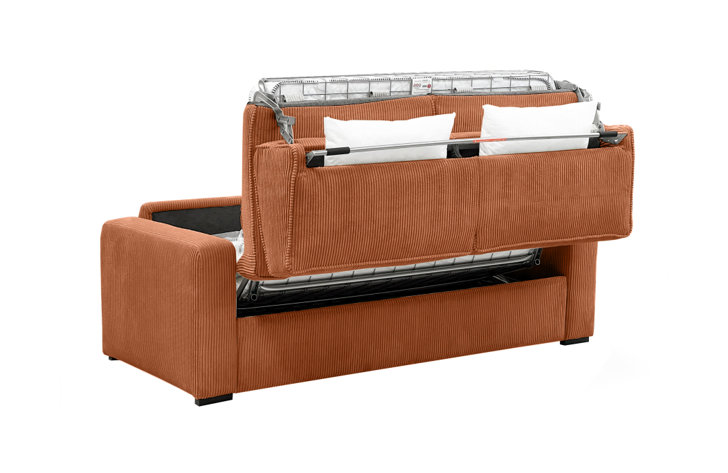 Canapé convertible express 3 places ESIO couchage quotidien en velours côtelé