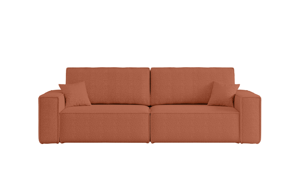 Canapé droit 3 places FARAH convertible en tissu bouclette