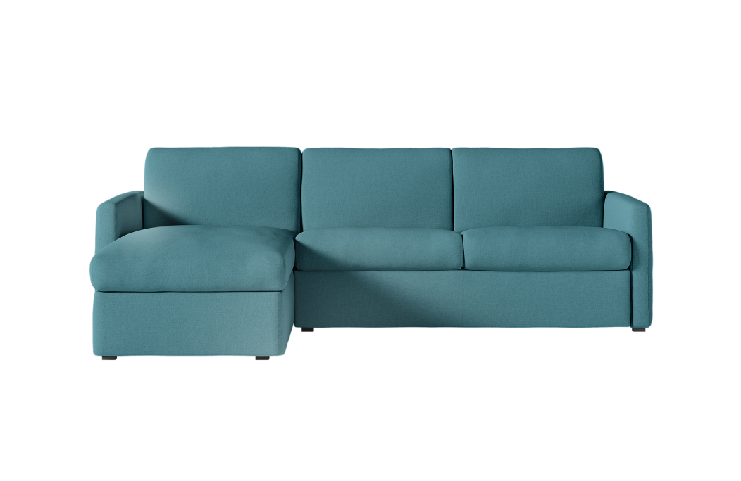 Canapé d'angle convertible express 4 places AGATHE couchage quotidien en tissu