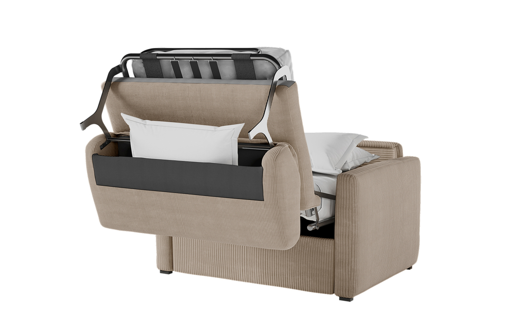 Fauteuil AGATHE convertible express couchage quotidien en velours côtelé