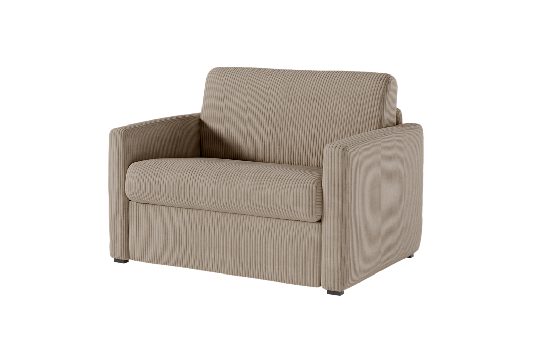 Fauteuil AGATHE convertible express couchage quotidien en velours côtelé