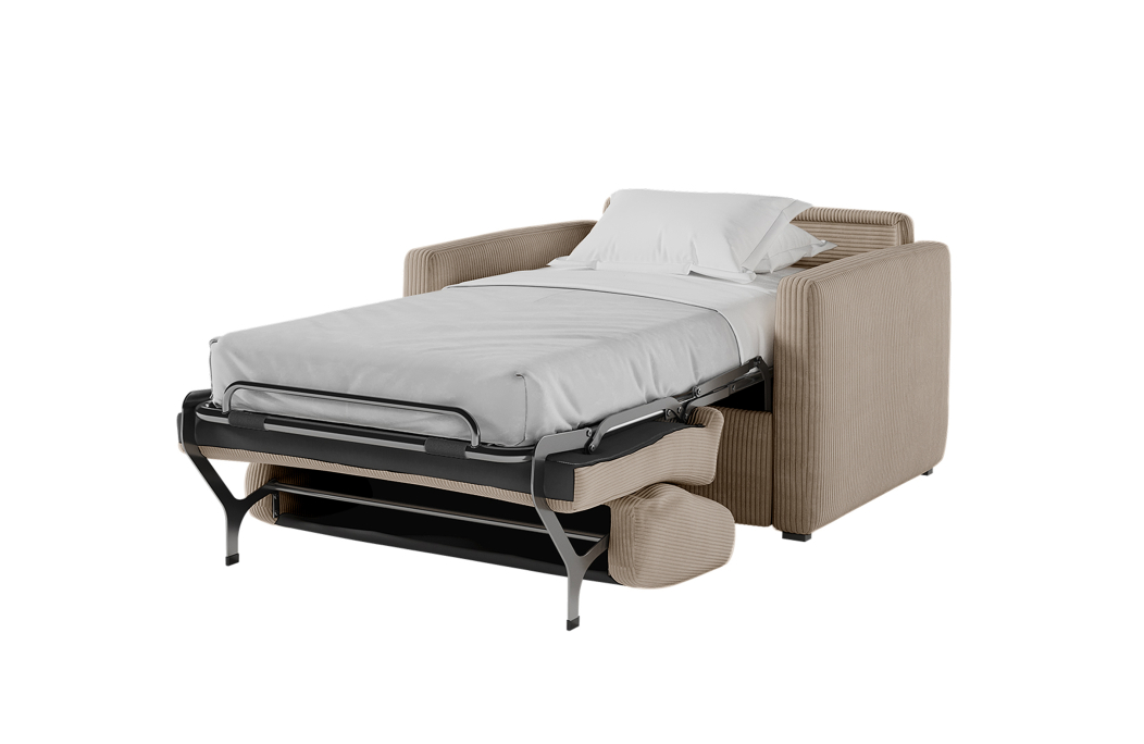 Fauteuil AGATHE convertible express couchage quotidien en velours côtelé