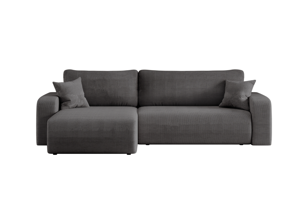 Canapé LYANA d'angle XL réversible et convertible 4 places en velours côtelé