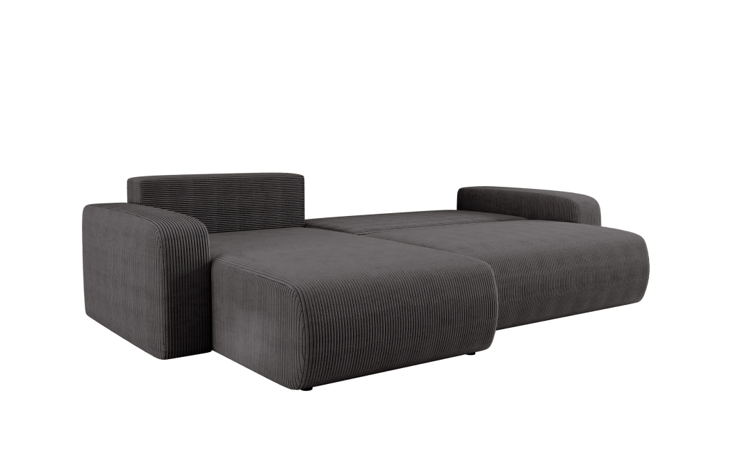Canapé LYANA d'angle XL réversible et convertible 4 places en velours côtelé