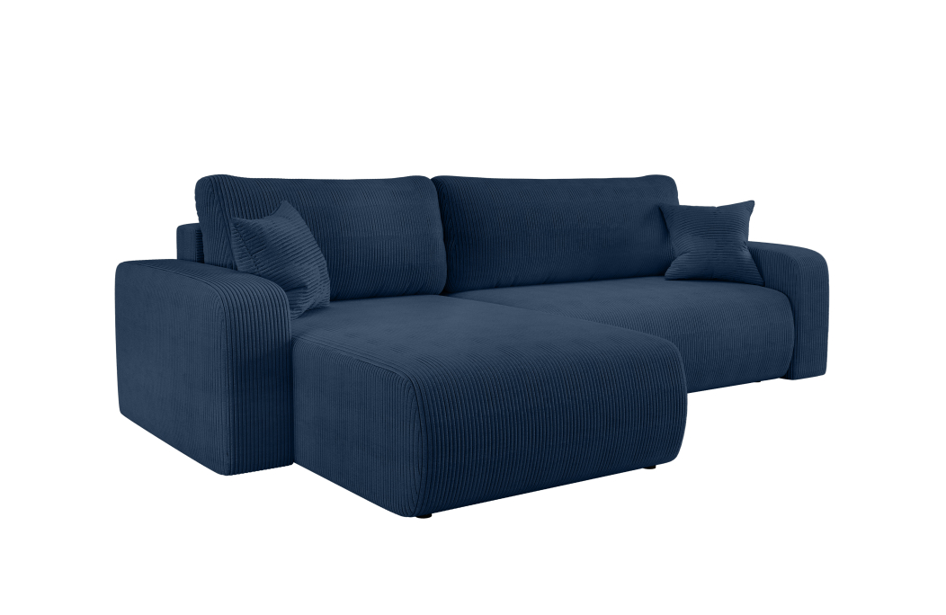 Canapé LYANA d'angle XL réversible et convertible 4 places en velours côtelé