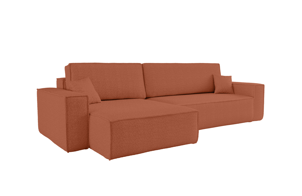 Canapé FARO d'angle XL réversible et convertible 4 places en tissu bouclette