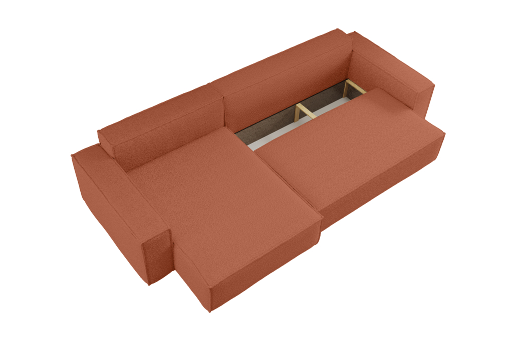 Canapé FARO d'angle XL réversible et convertible 4 places en tissu bouclette