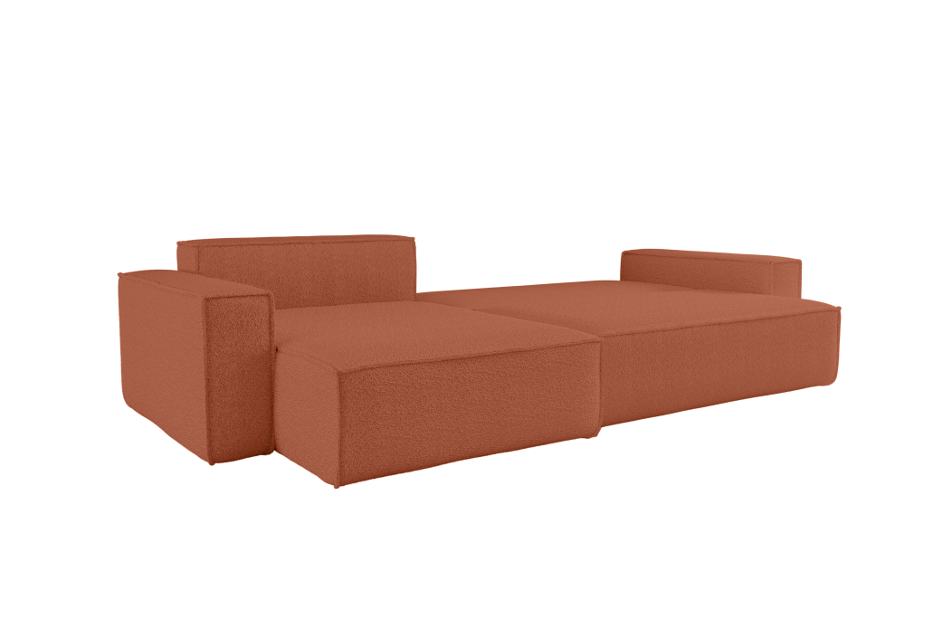 Canapé FARO d'angle XL réversible et convertible 4 places en tissu bouclette