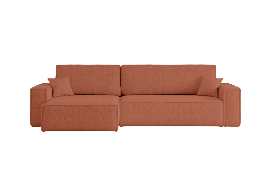 Canapé FARO d'angle XL réversible et convertible 4 places en tissu bouclette