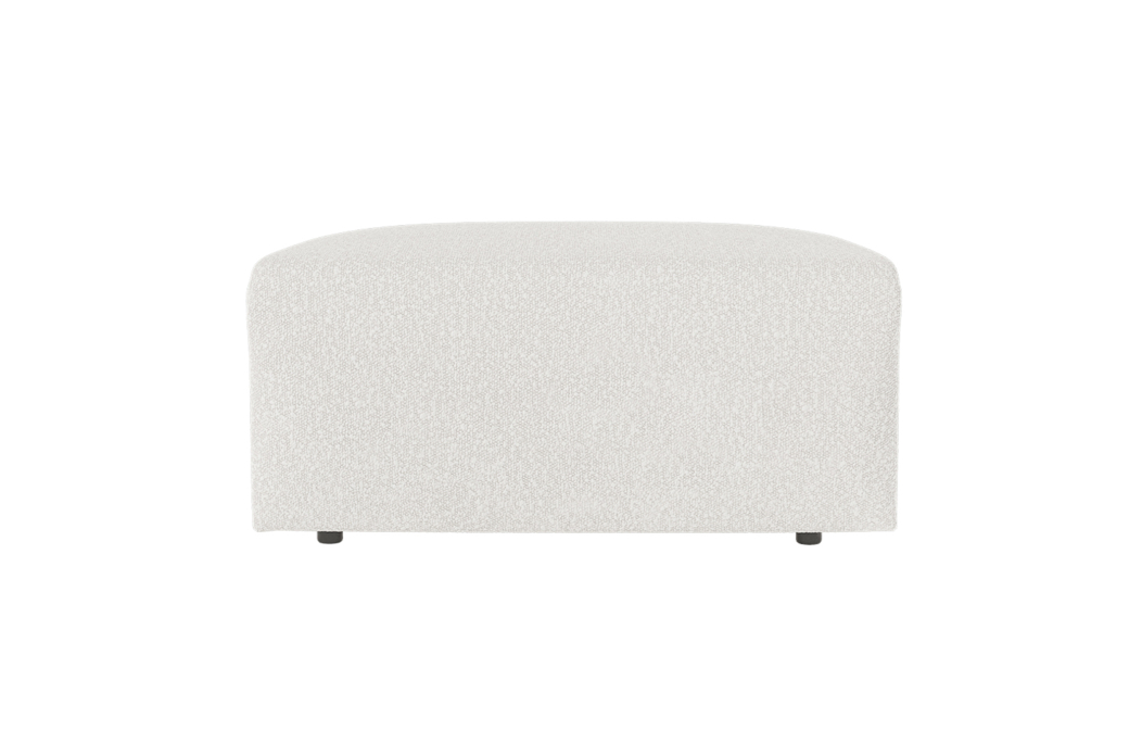 PACK - Canapé droit fixe 3 places ROMANE avec pouf en tissu bouclette